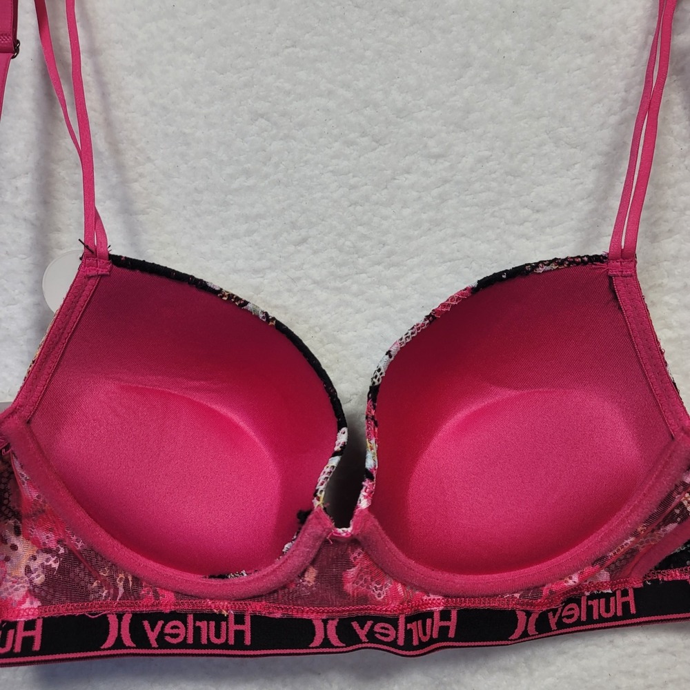 Hurley Push Up Wireless Bra 36C Soft Floral Style NWT - Picture 5 of 8